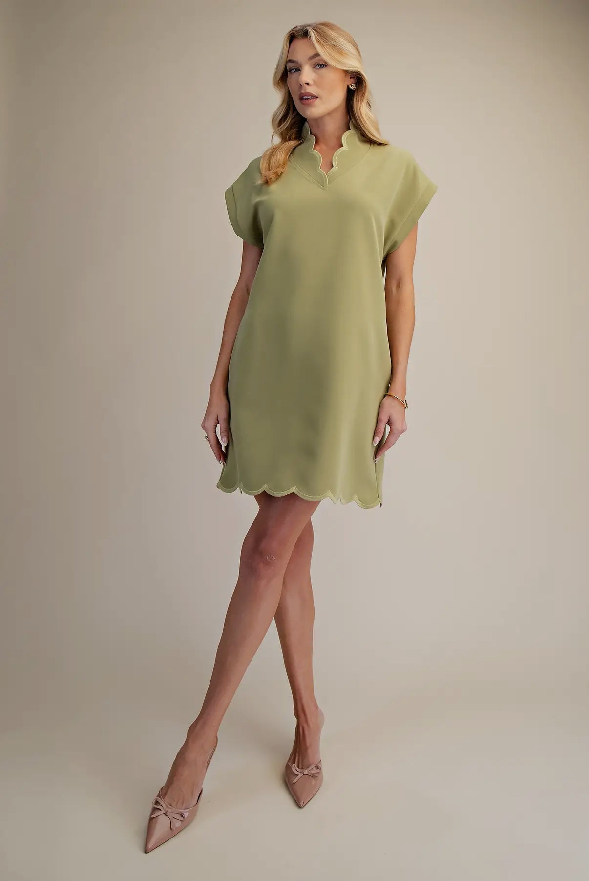 Scalloped Grace Mini Dress