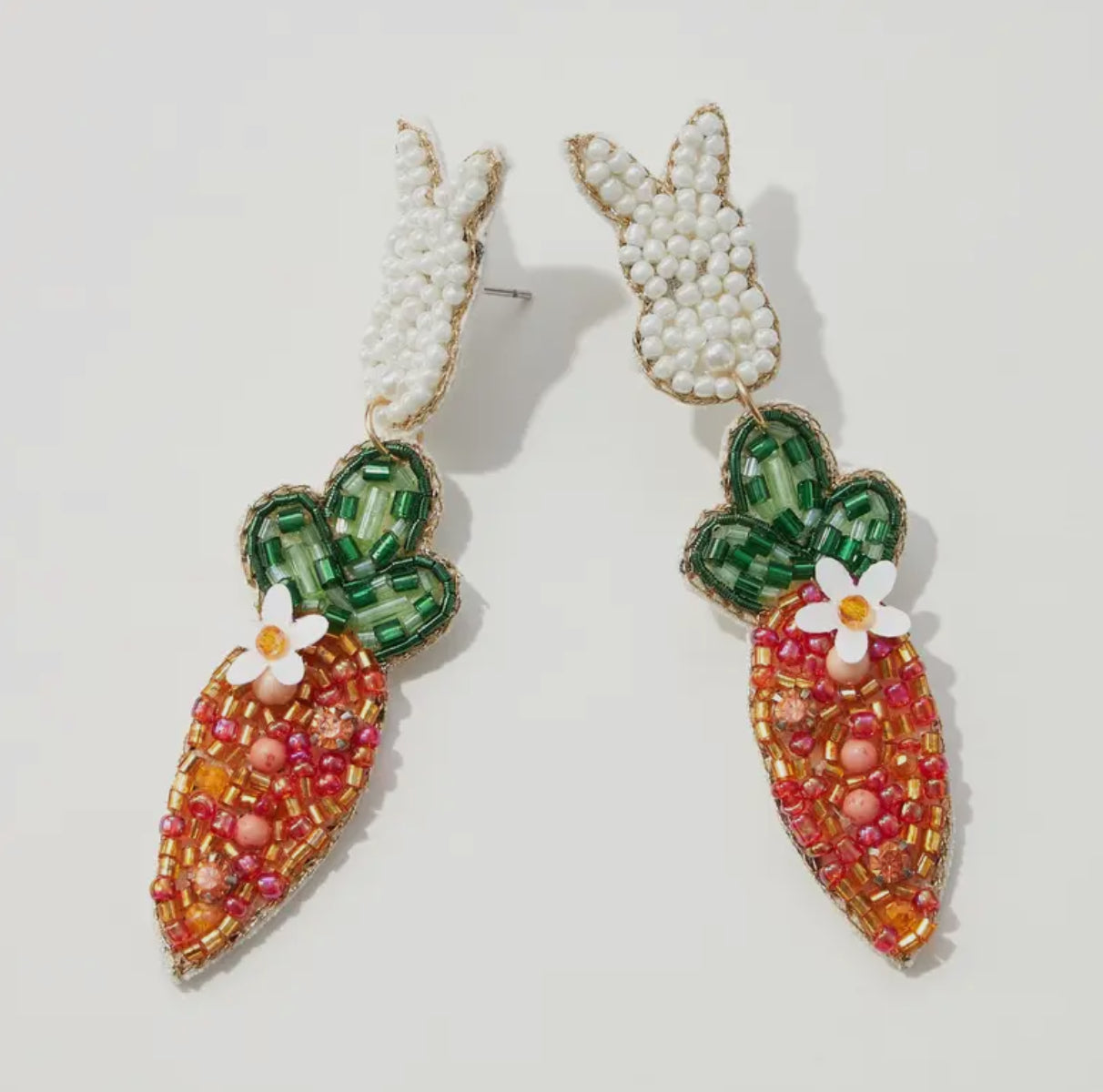 Beaded Carrot Earrings