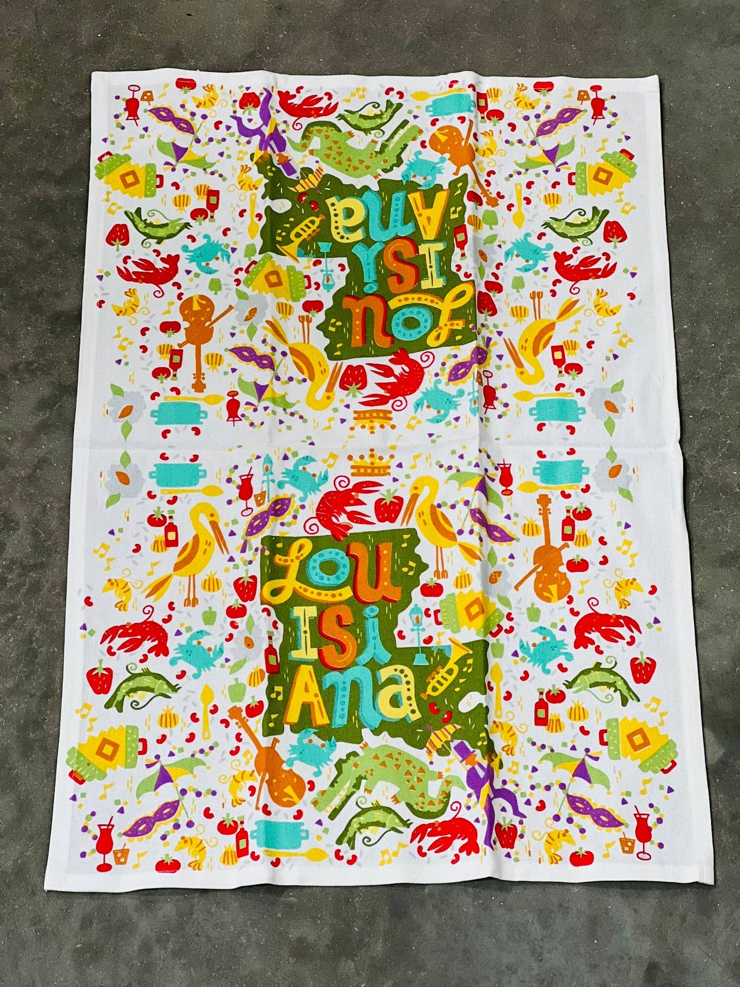 Kitchen Towel - Louisiana Puzzle