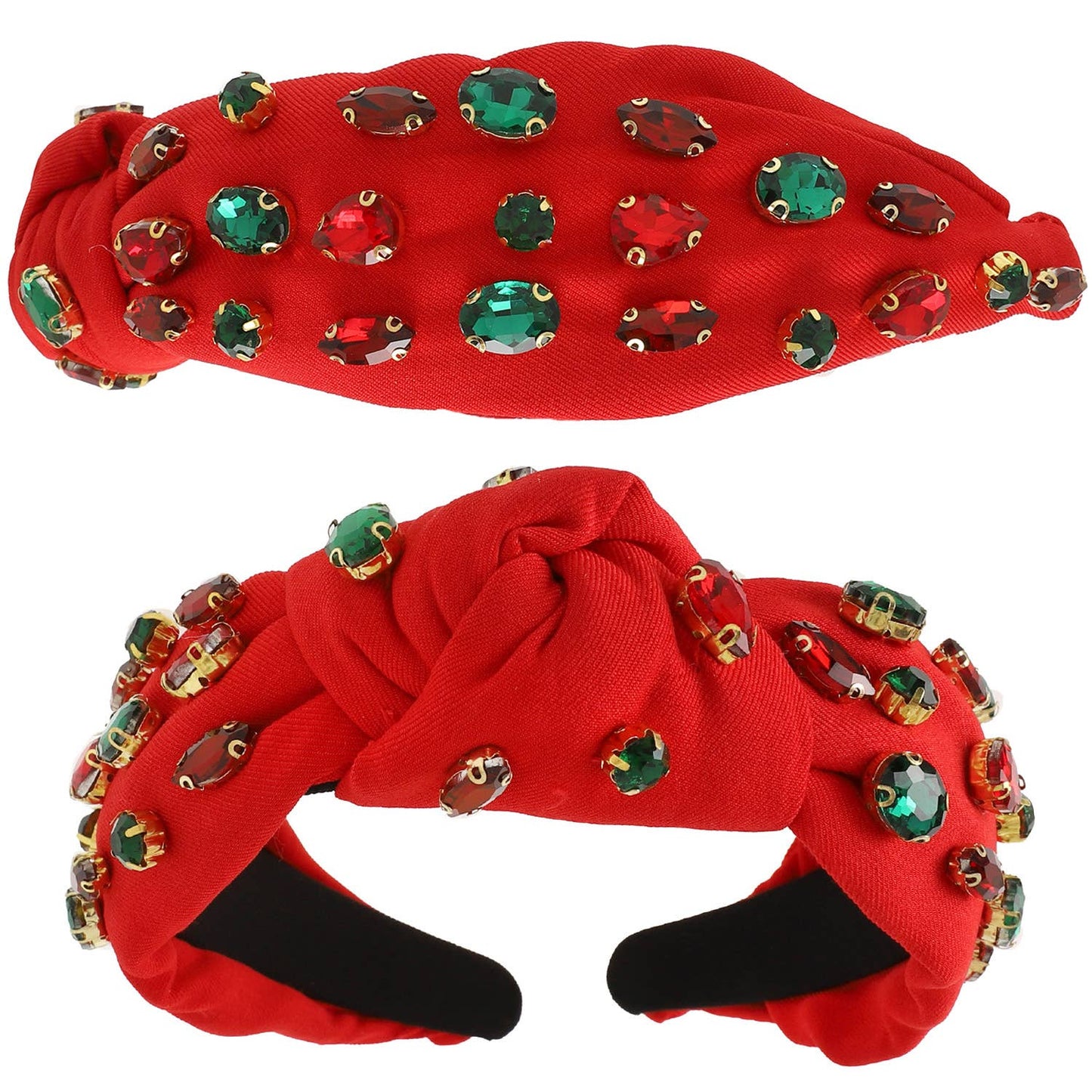 Holiday Jewel Embellished Knotted Headband