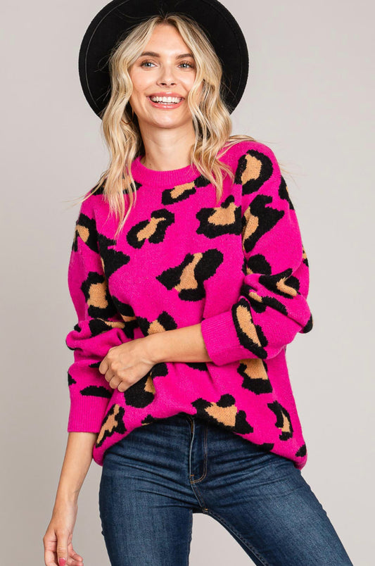 Berry Leopard Sweater