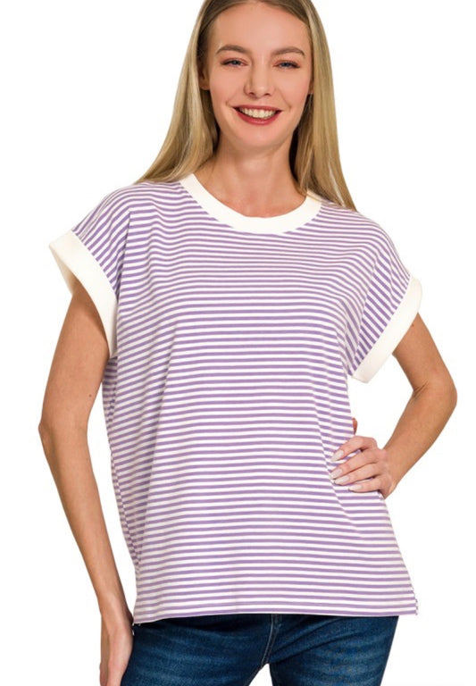 Harbor Stripe Contrast Top