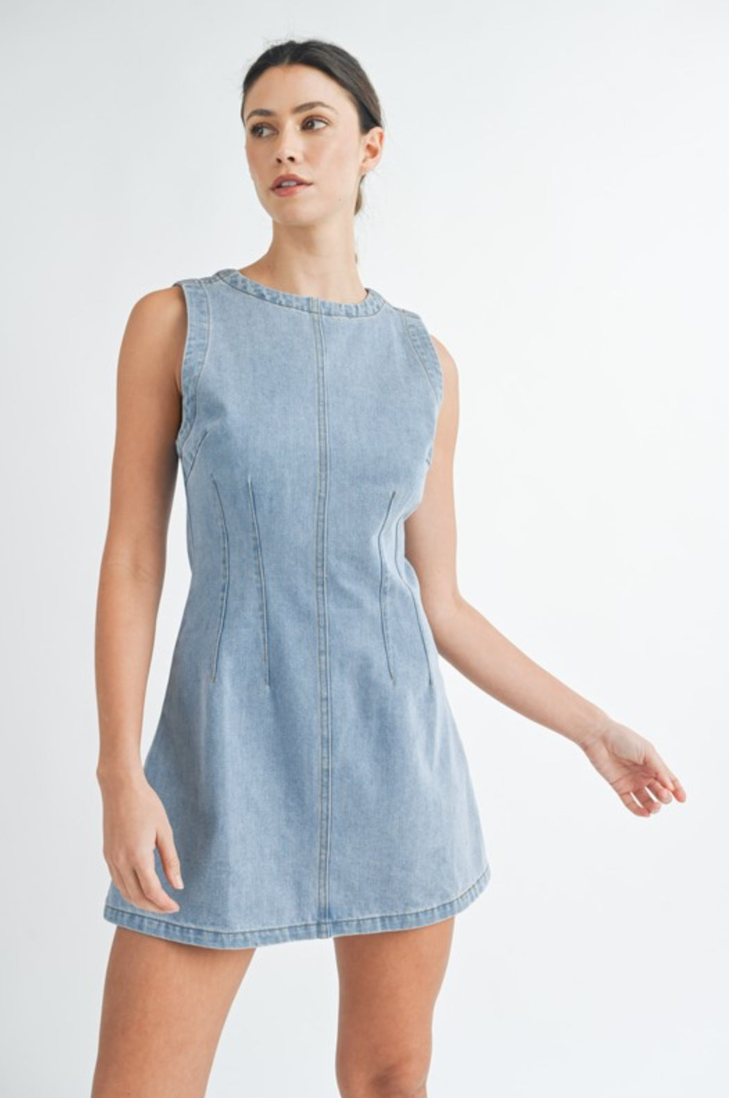 Sleeveless Denim Mini Dress