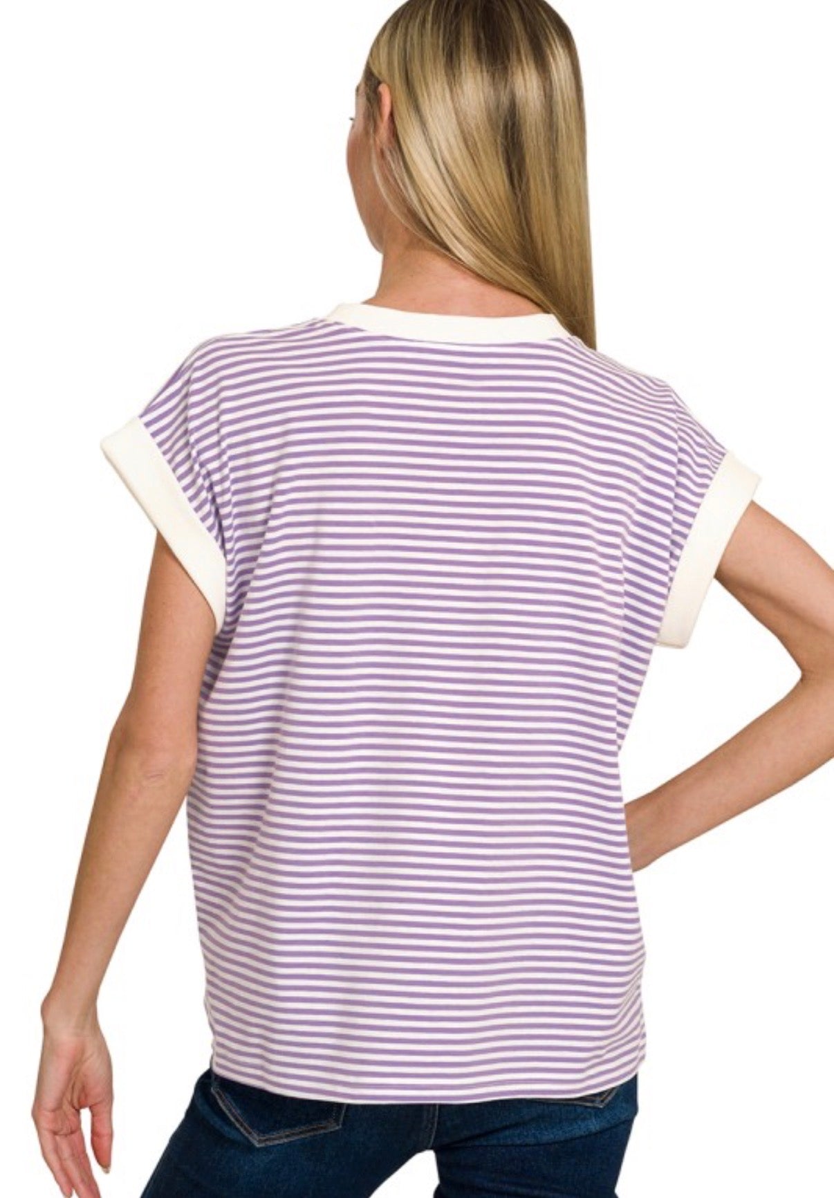 Harbor Stripe Contrast Top