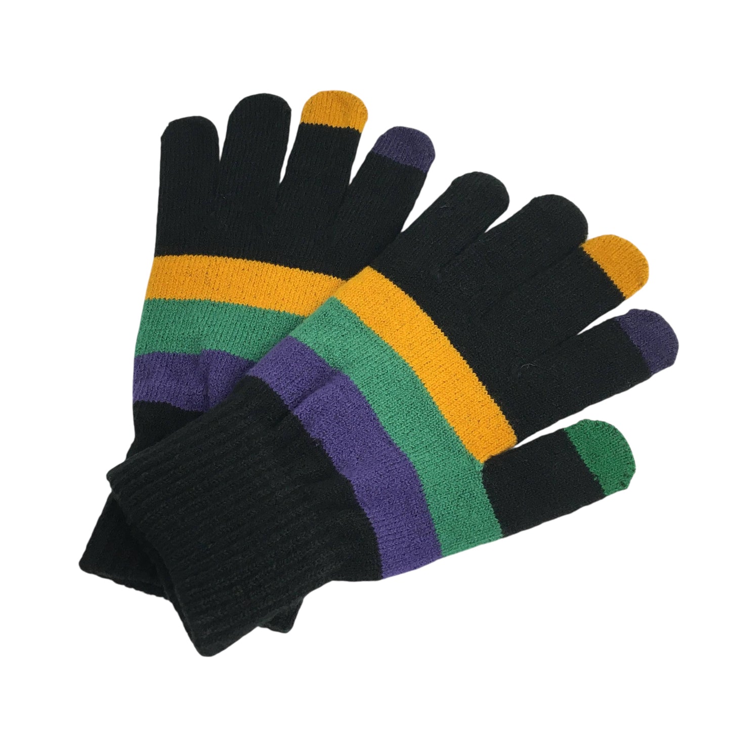 Mardi Gras Striped Touchscreen Gloves