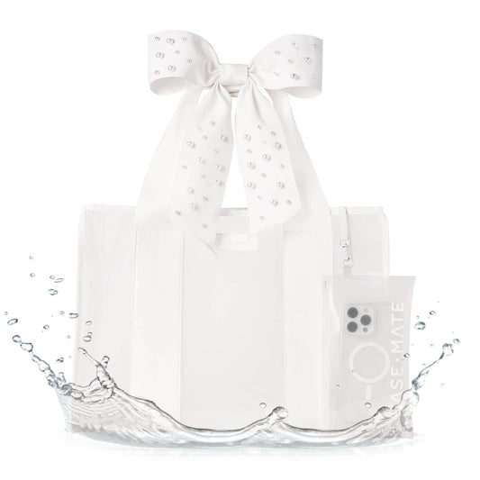 Special Edition Bow Ivory Tote With Phone Pouch