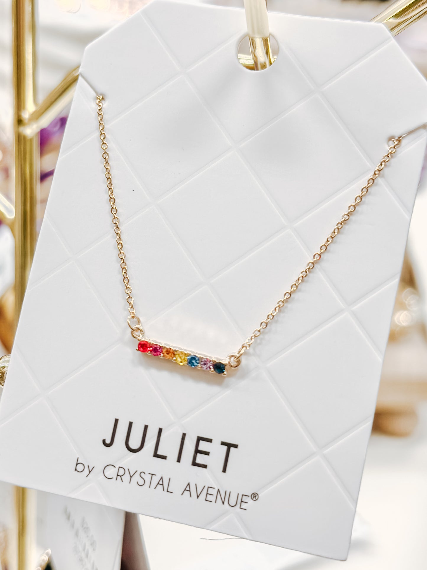 Rainbow Sky Bar Necklace