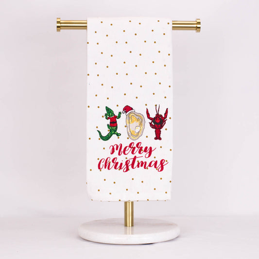 Merry Cajun Christmas Hand Towel