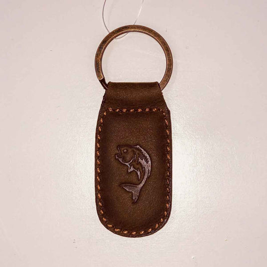 Fish Leather Embossed Keychain   1.35x2.55