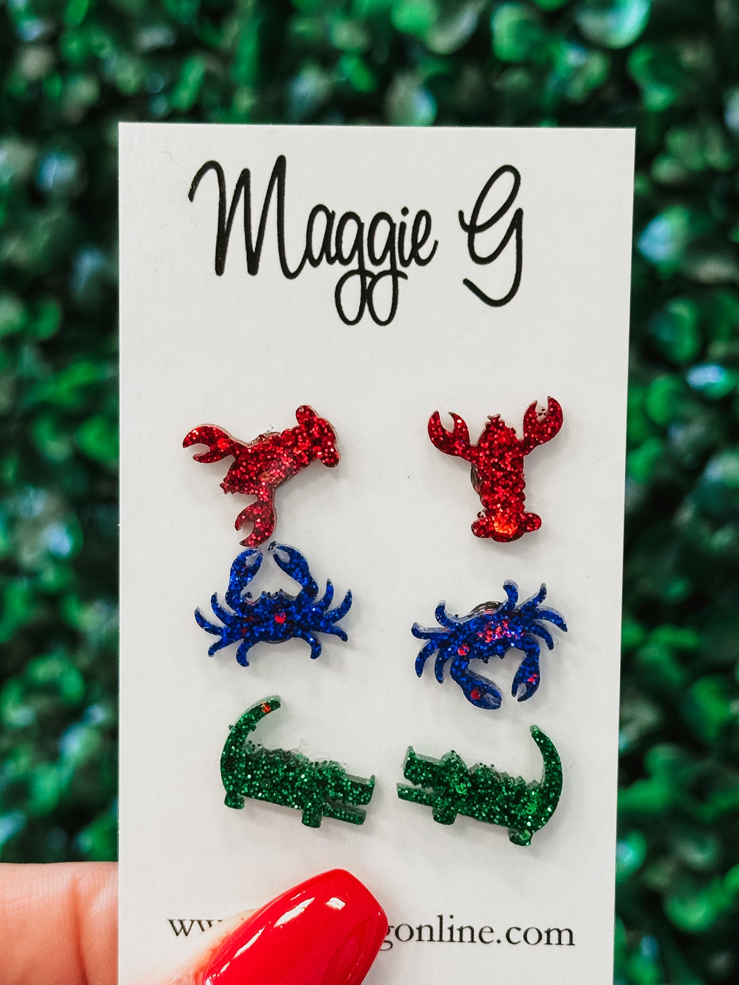 Crawfish Crab Alligator Resin Earrings