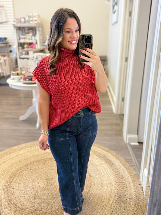 Metallic Magic Sweater Vest