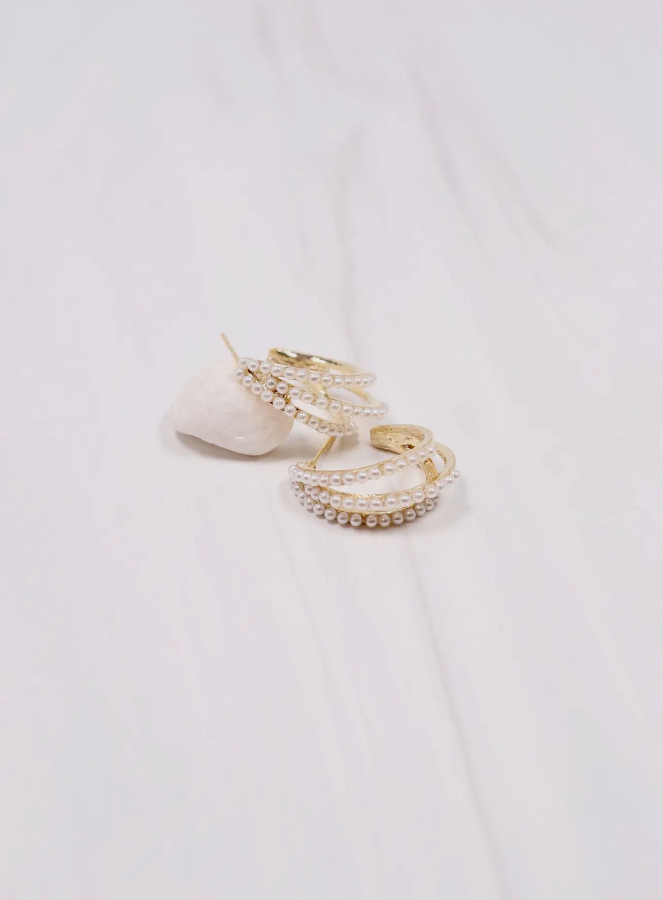 Coleville Pearl Hoop Earrings