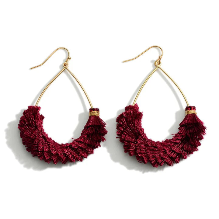 Pom Fan Teardrop Earrings