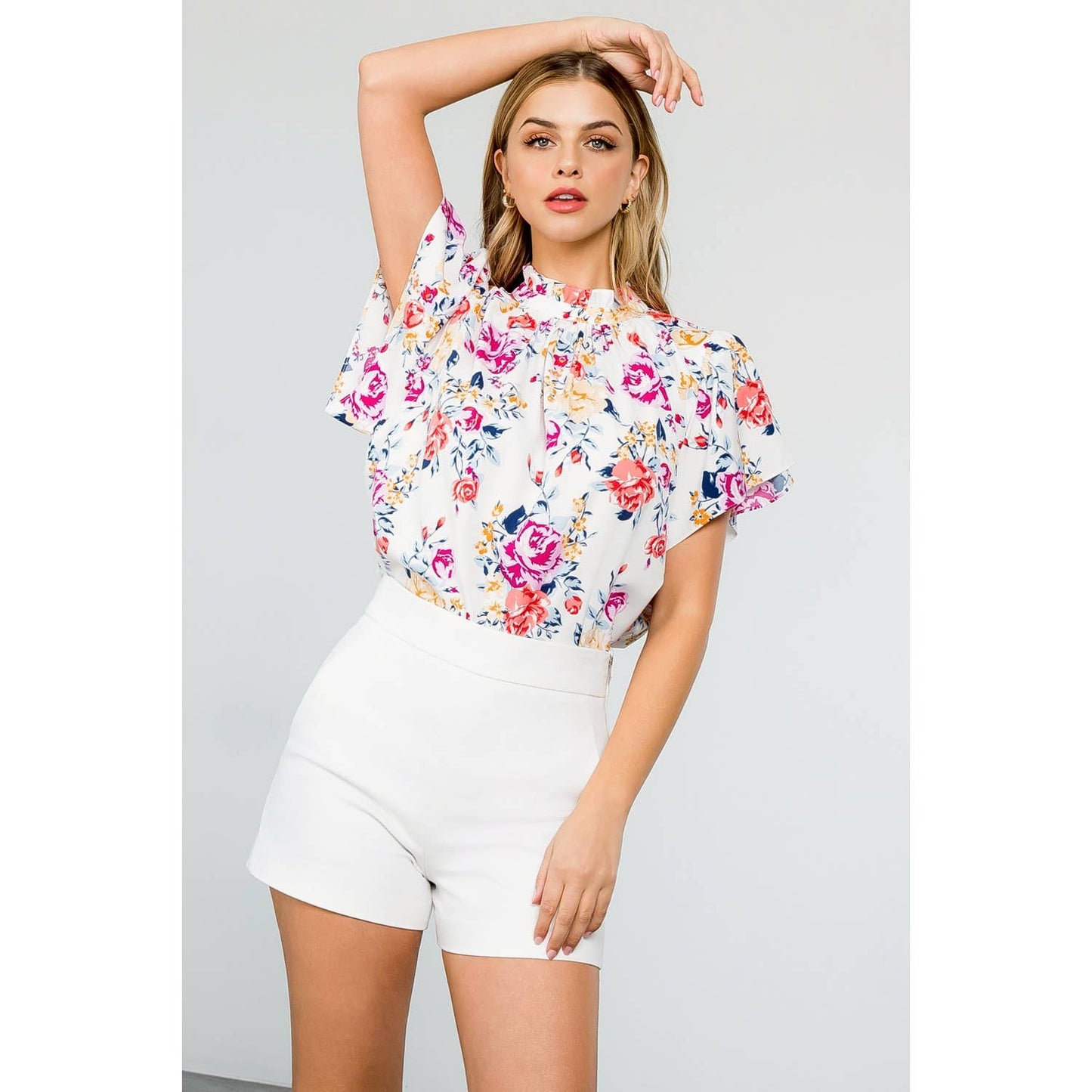 Garden Party Flutter Sleeve Blouse