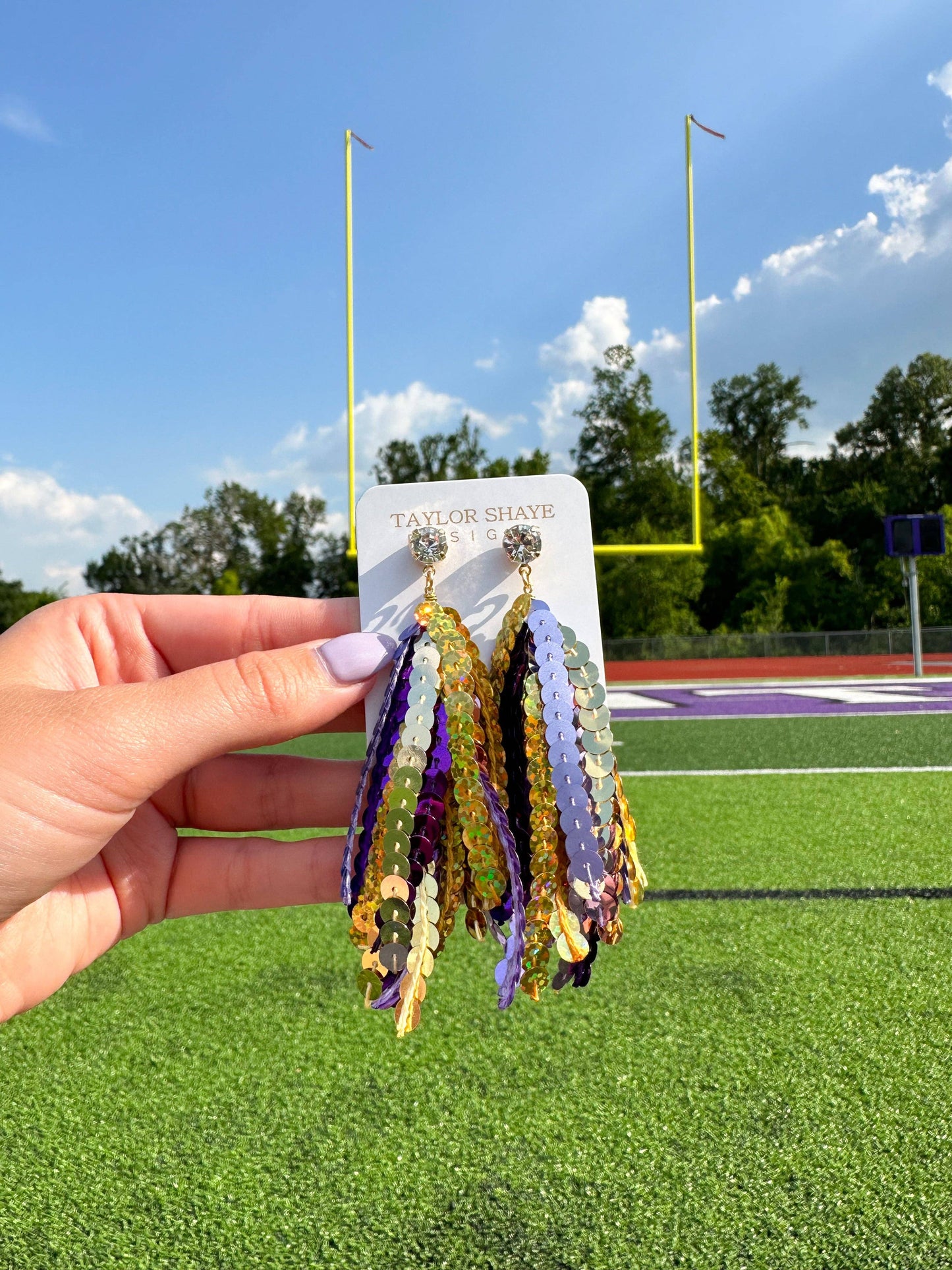 Purple & Gold Sequin Tassels