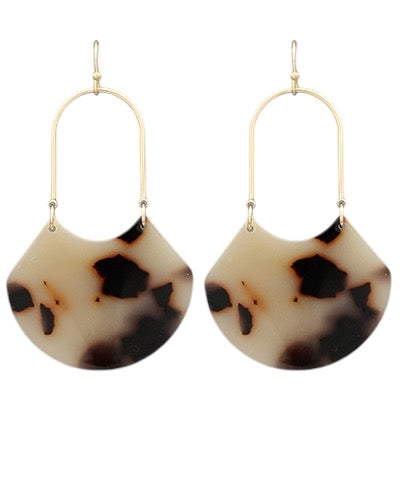 Tortoise Shell Geometric Gold Earrings