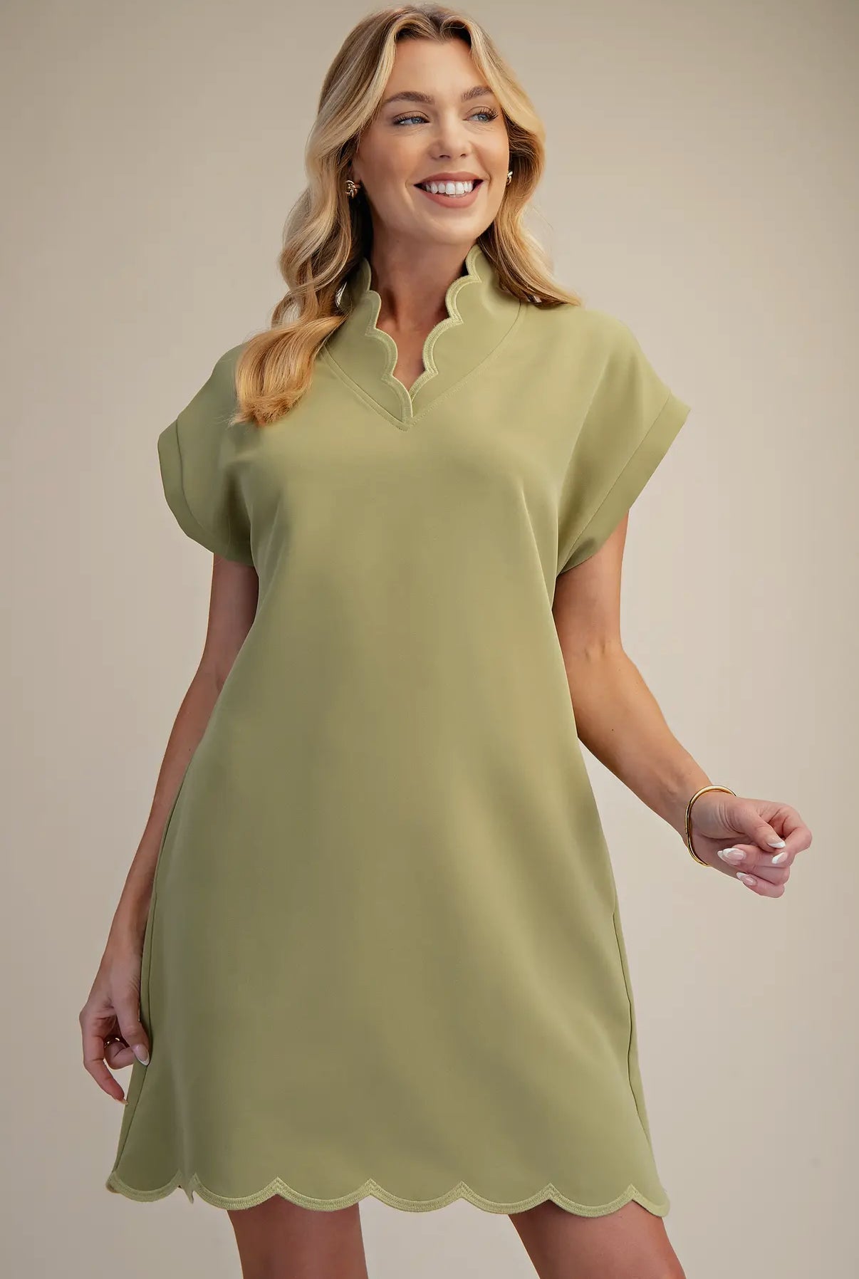 Scalloped Grace Mini Dress