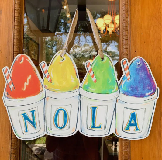 Nola Sno-Ball Door Hanger - New Orleans Summer Outdoor Decor