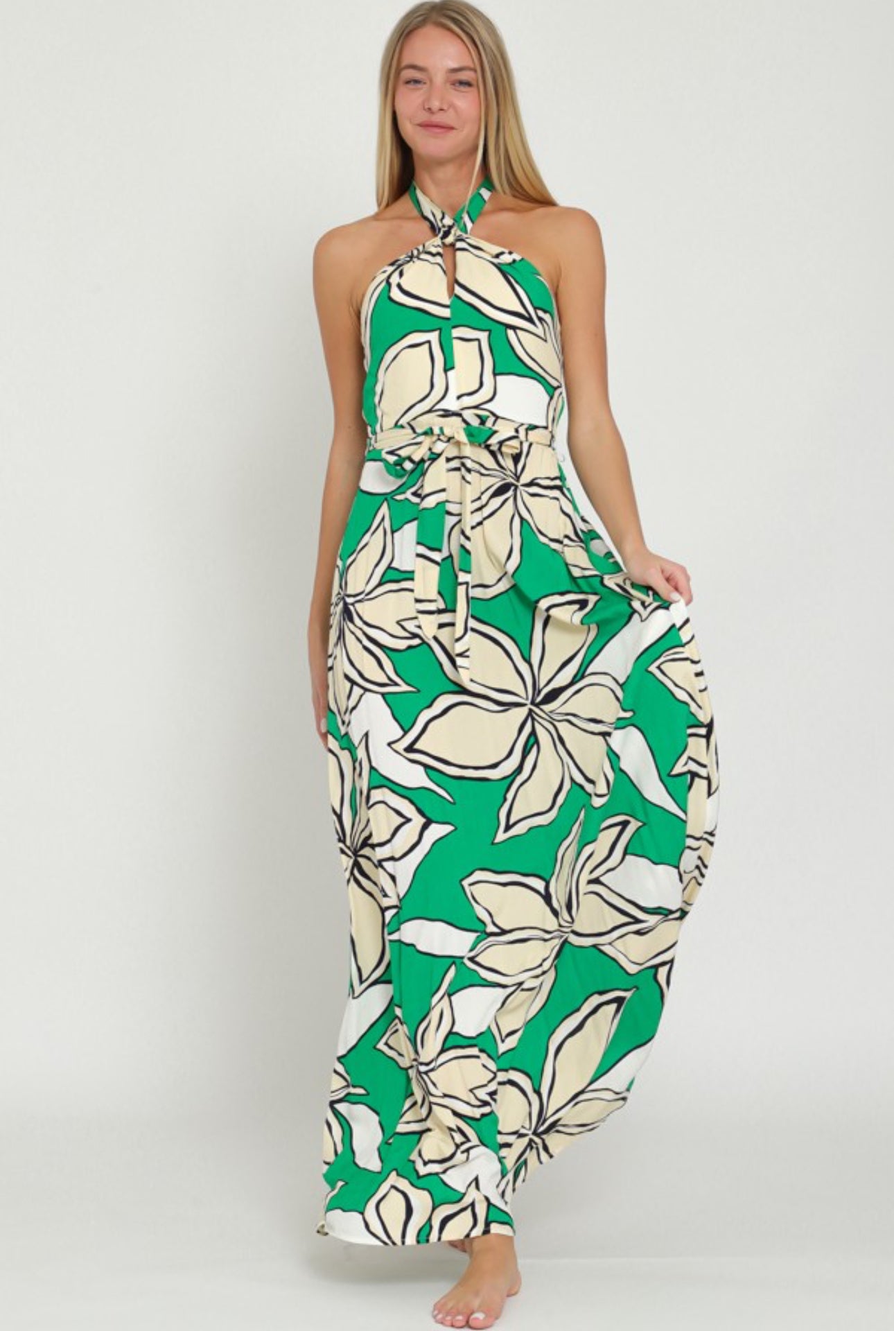 Backless Halter Maxi Dress