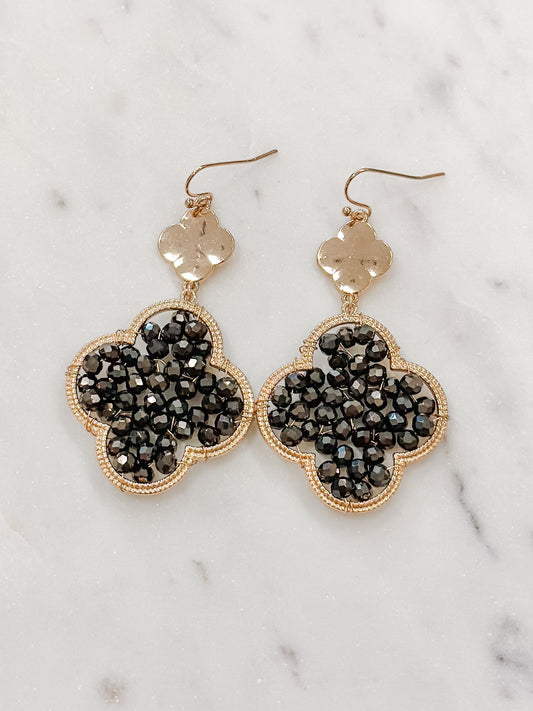 Drop Clover Bead Earrings