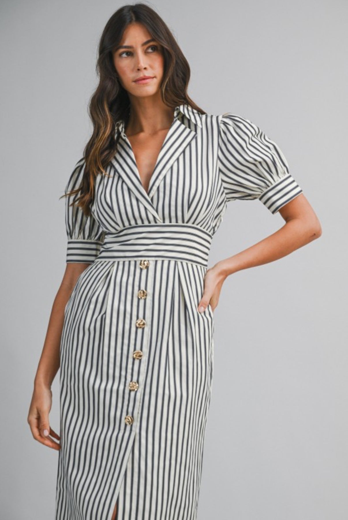 The Harbor Stripe Midi Dress