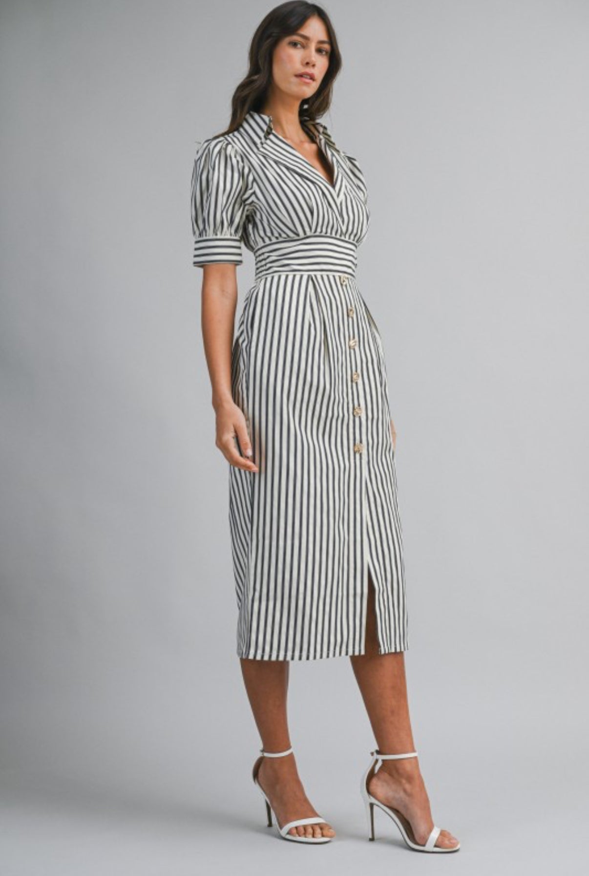 The Harbor Stripe Midi Dress