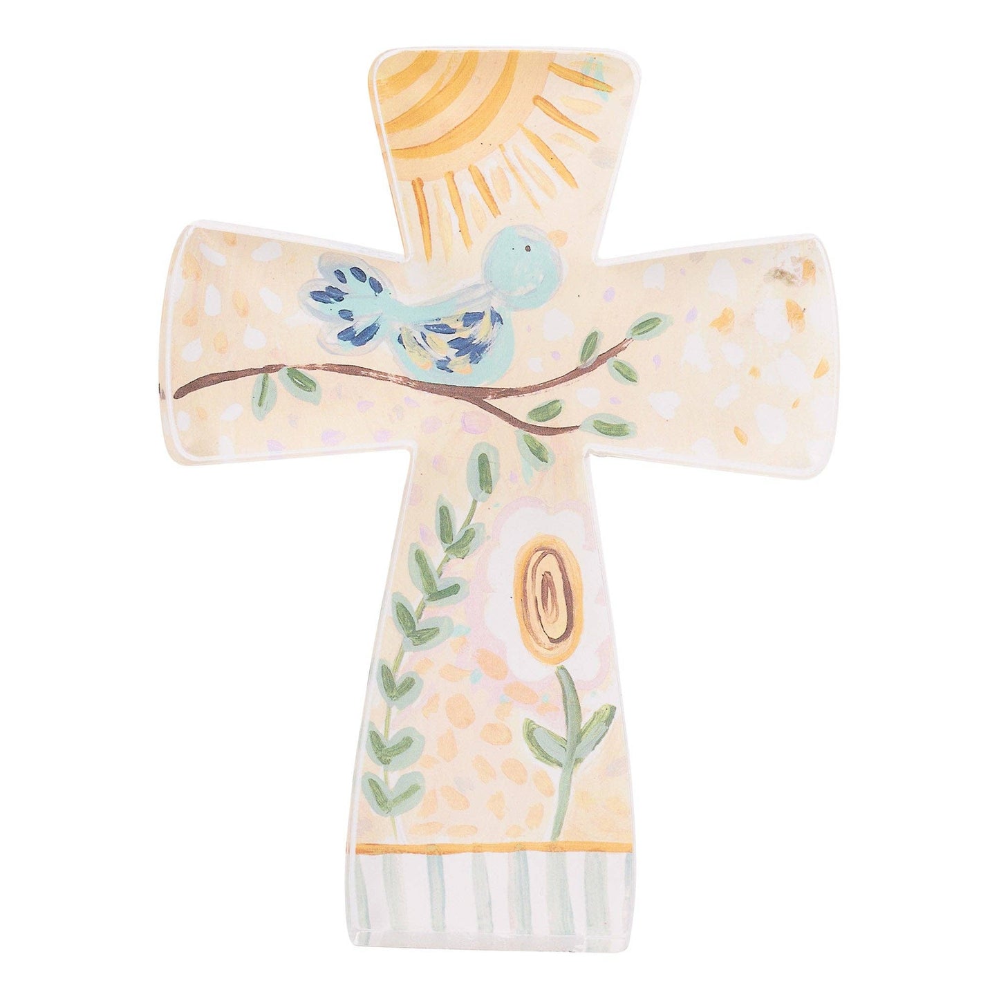 Blue Bird Standing Acrylic Cross