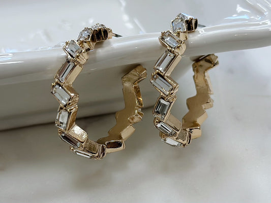 Baguette Hoop Earrings