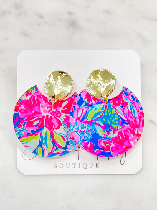 Preppy Colorful Notched Earrings