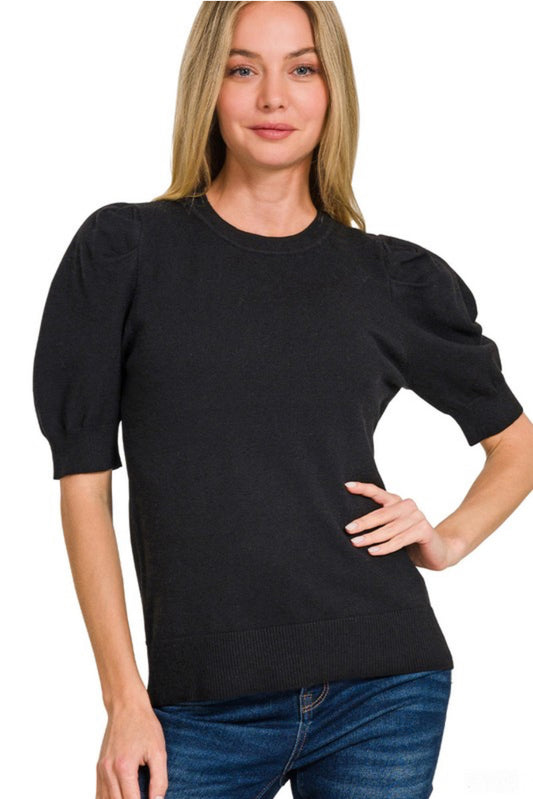 Puff Sleeve Viscose Sweater