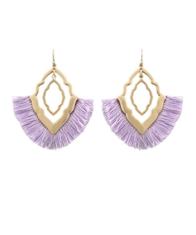 Ornate Tassel Fan Earrings