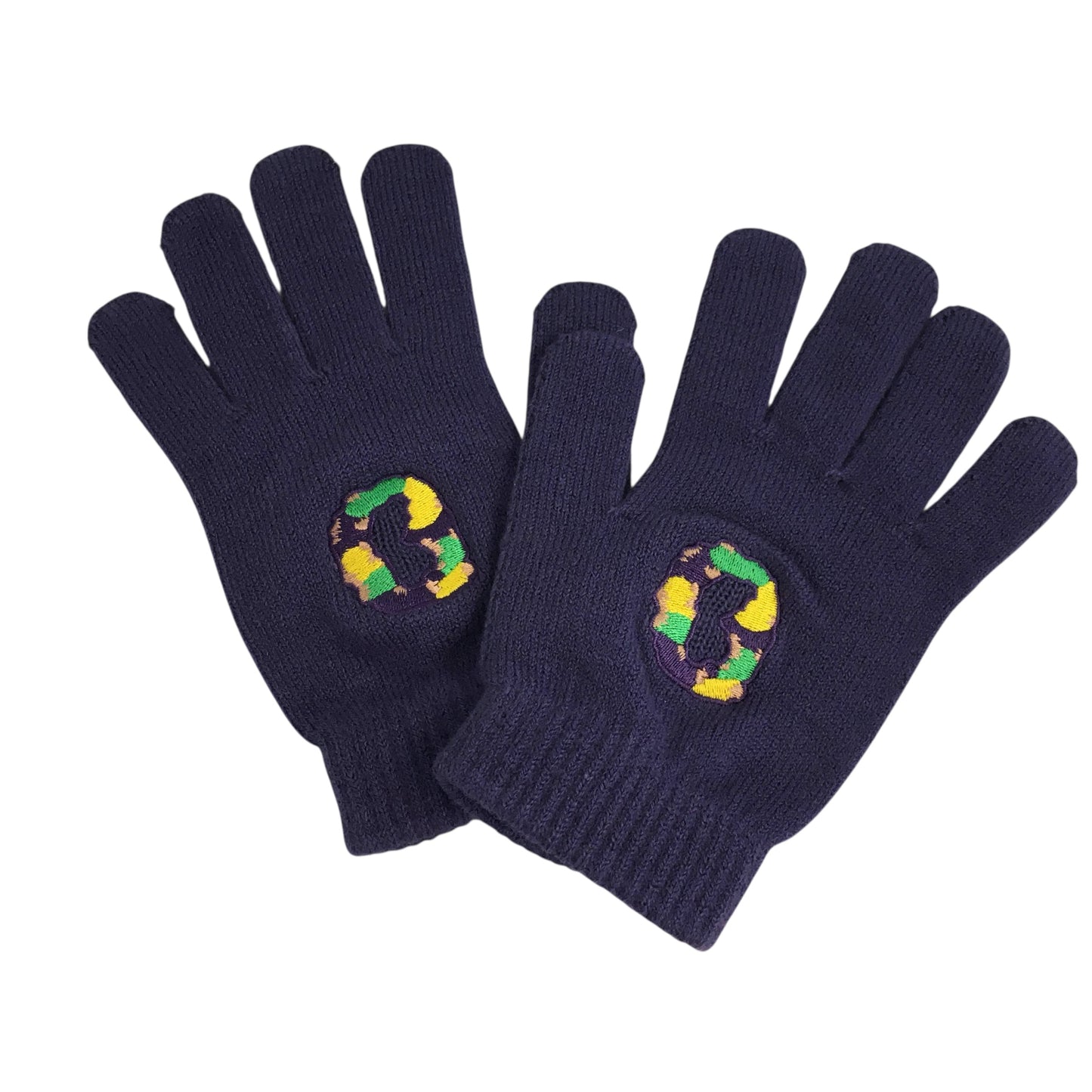 Mardi Gras King Cake Knit Gloves