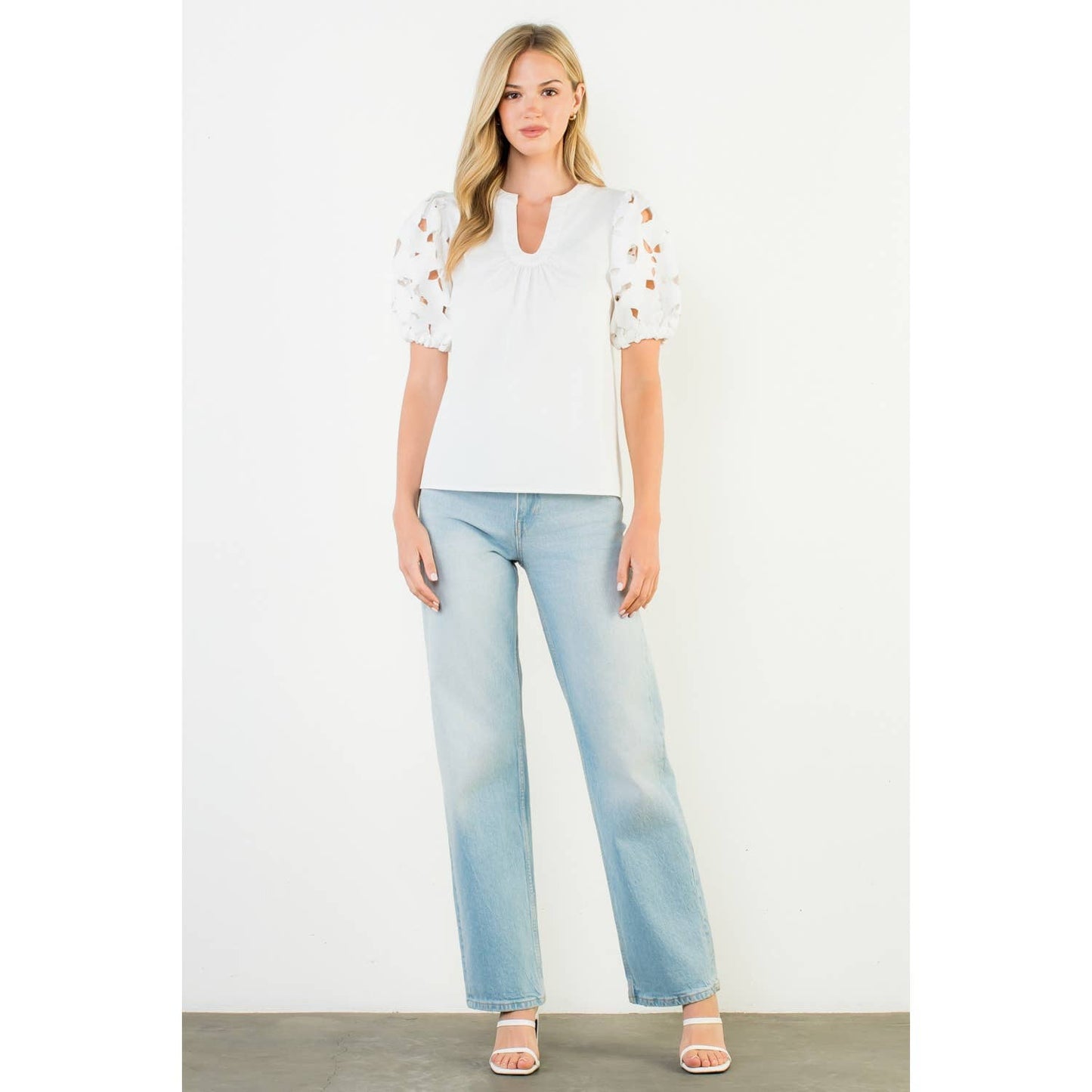 Heirloom Eyelet Puff Sleeve Top