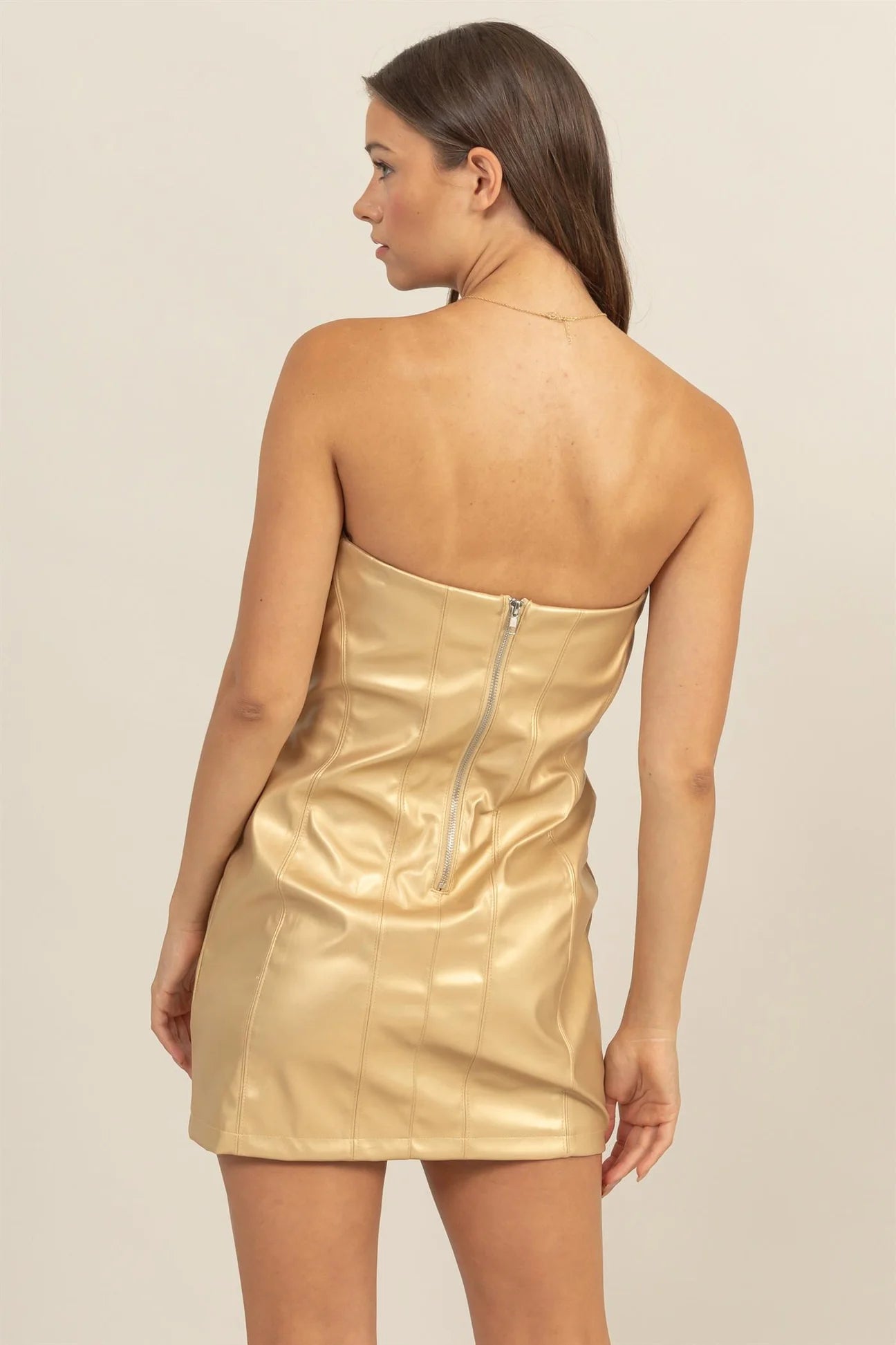 Metallic Gold Slip Dress