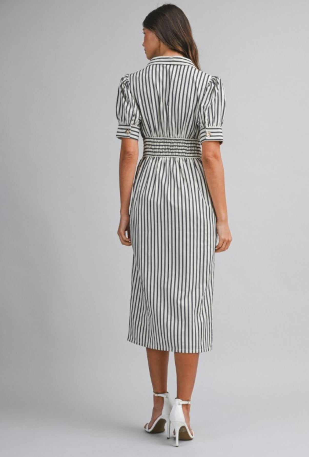 The Harbor Stripe Midi Dress