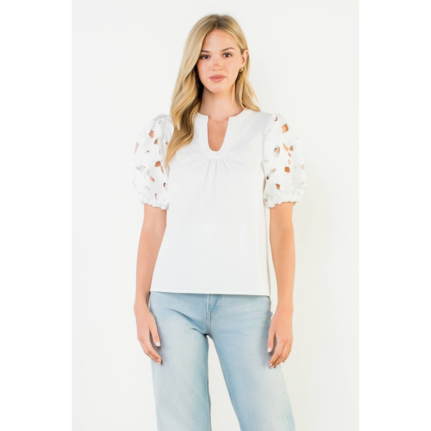 Heirloom Eyelet Puff Sleeve Top