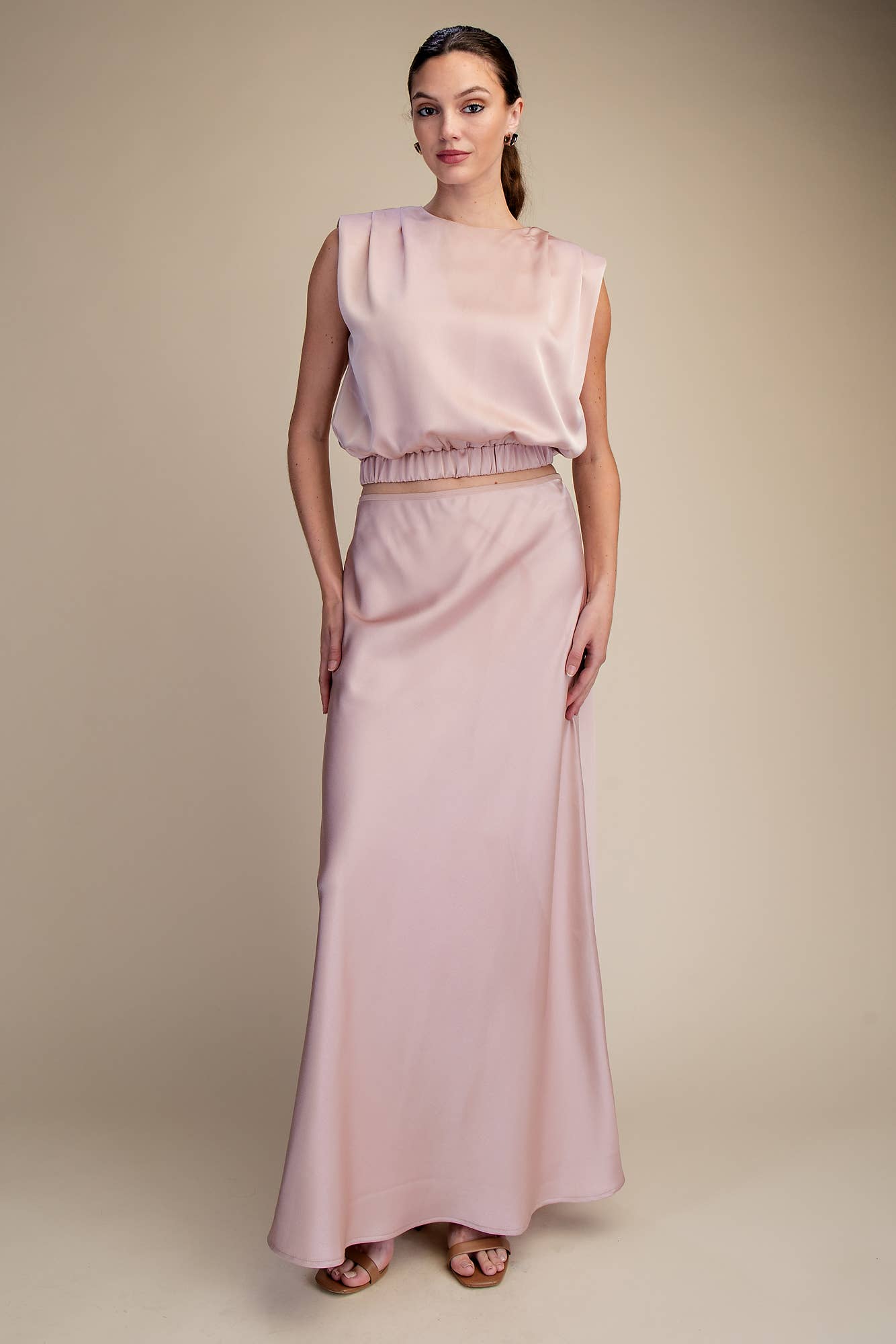 The Satin Grace Shoulder Top