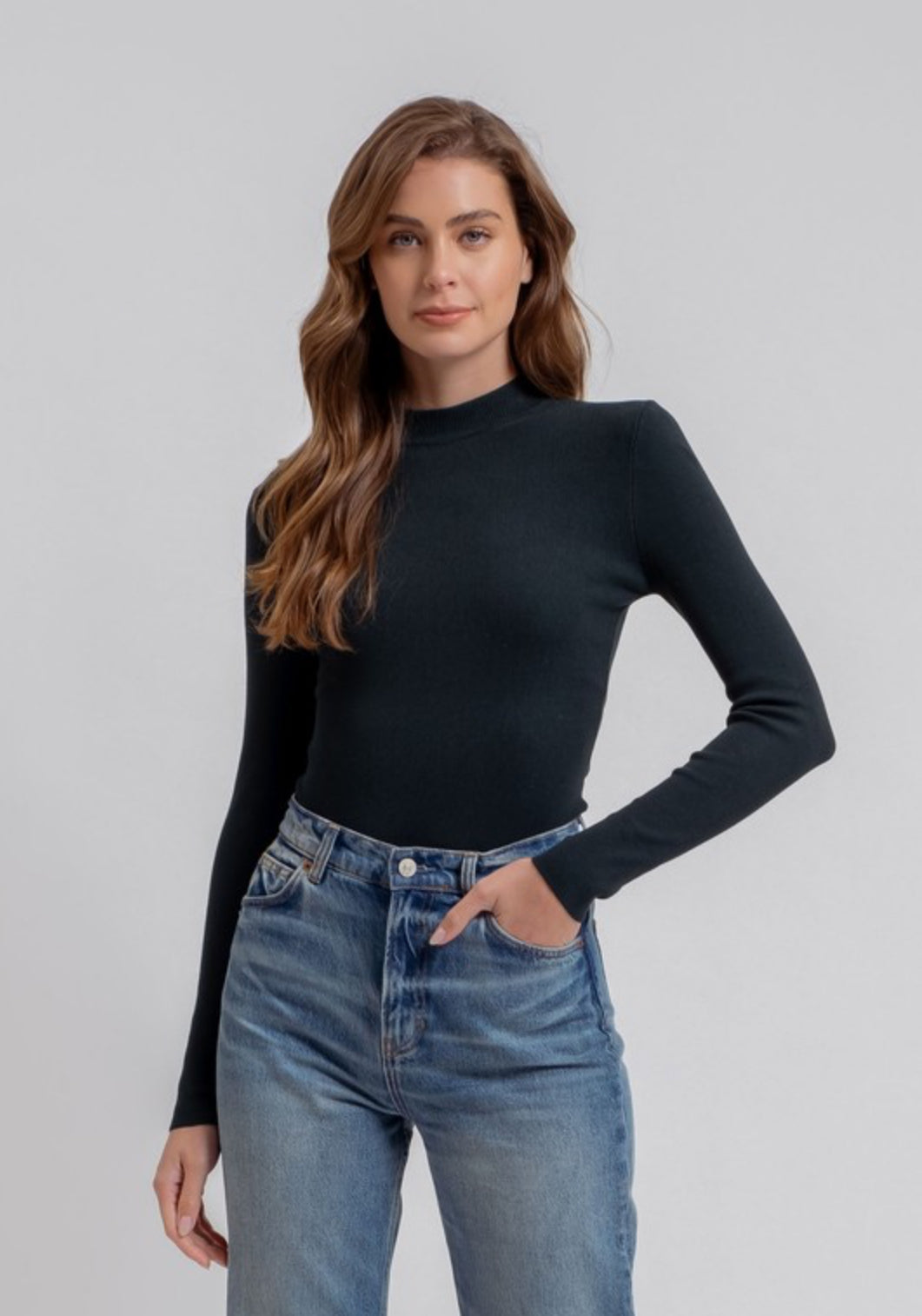 Mock Neck Knit Top