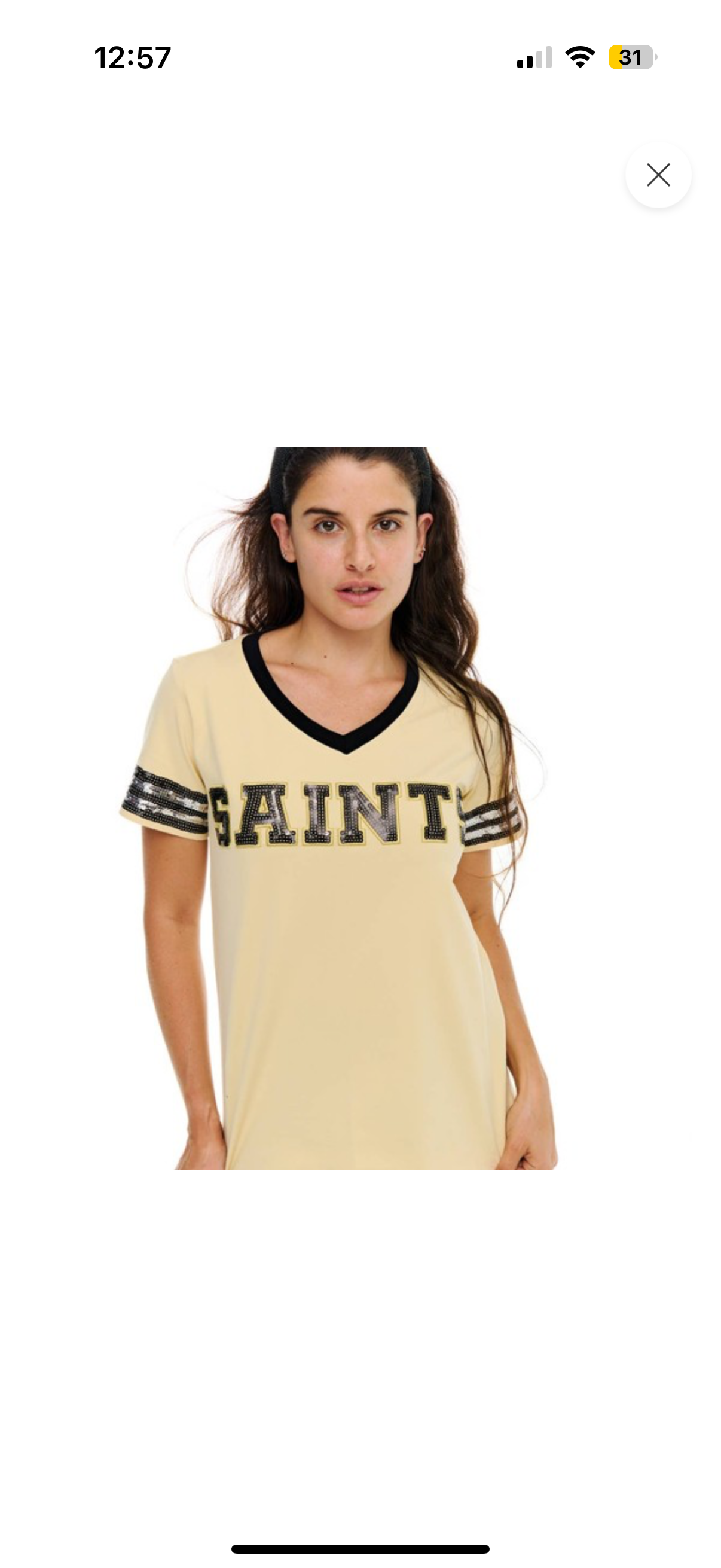 Saints Sequin V-Neck Shirt