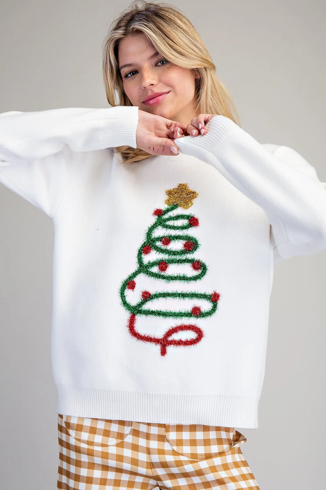 Tinsel Tree Holiday Sweater
