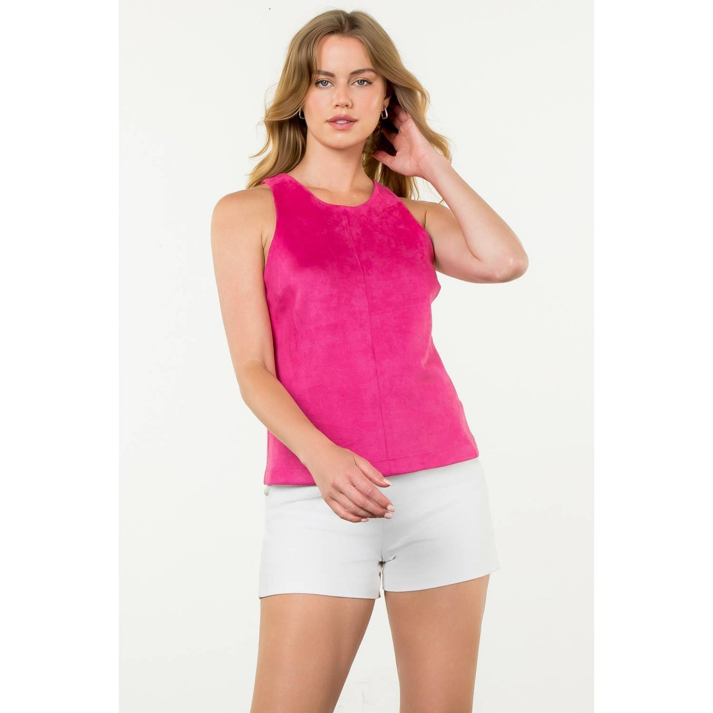 Hot Pink Luxe Suede Tank