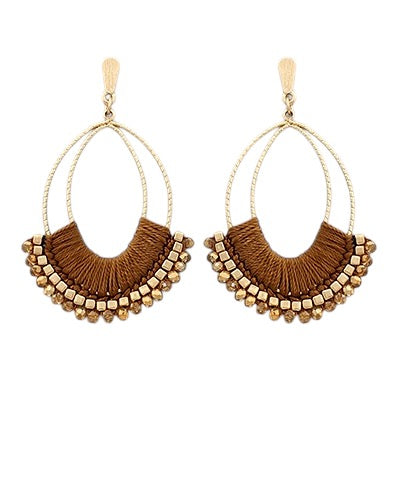 Miley Raffia Teardrop Earrings