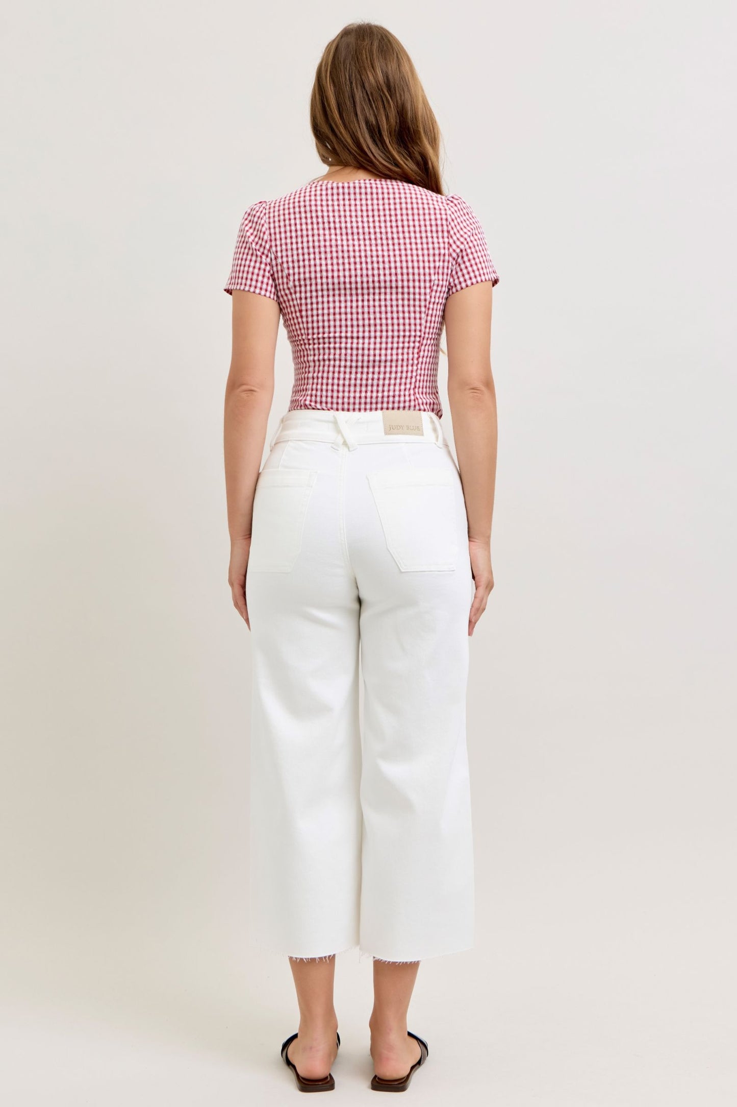 Judy Blue White Sands Wide Leg Crop Jeans