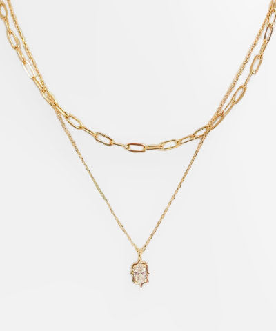 Layered Gold Pendant Necklace