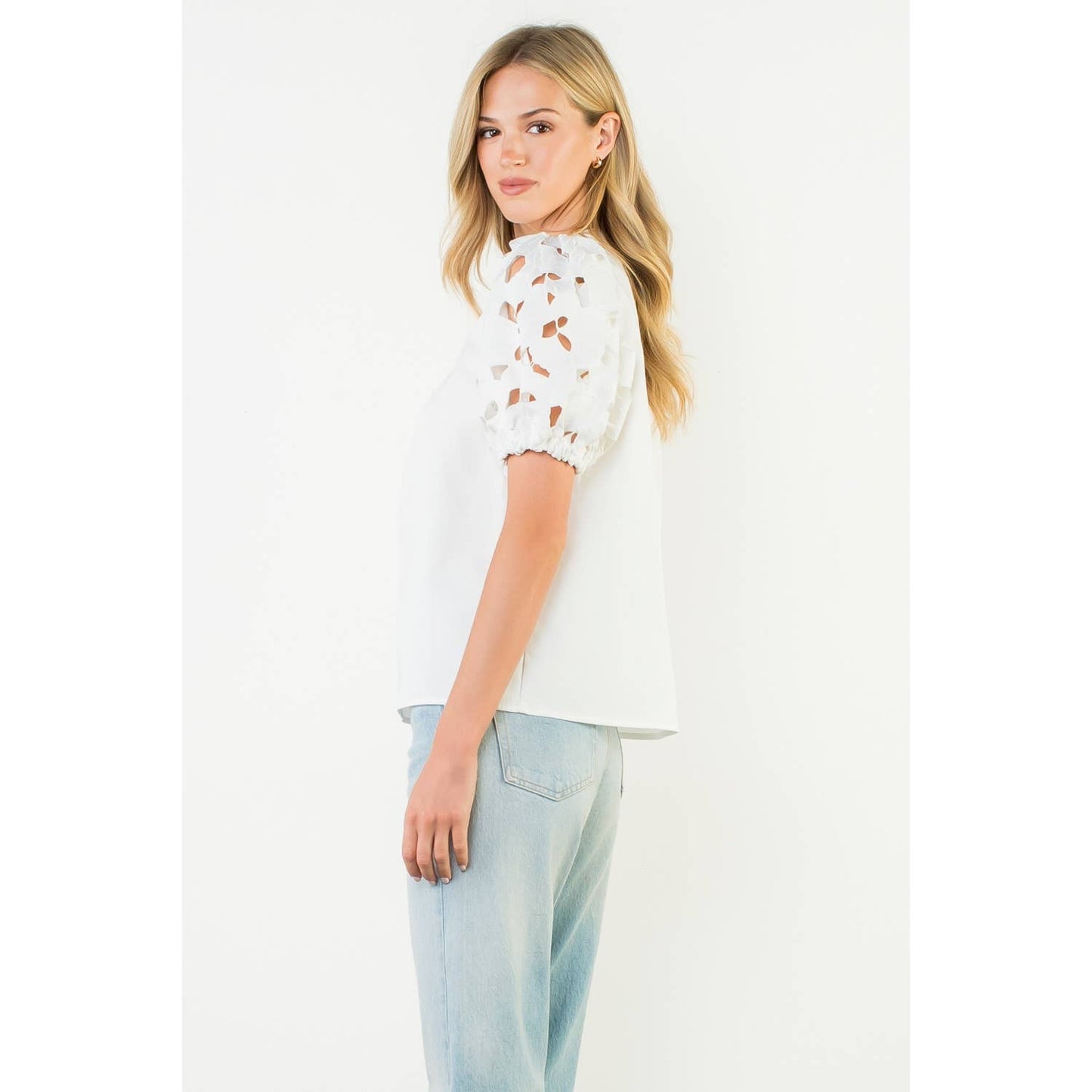 Heirloom Eyelet Puff Sleeve Top
