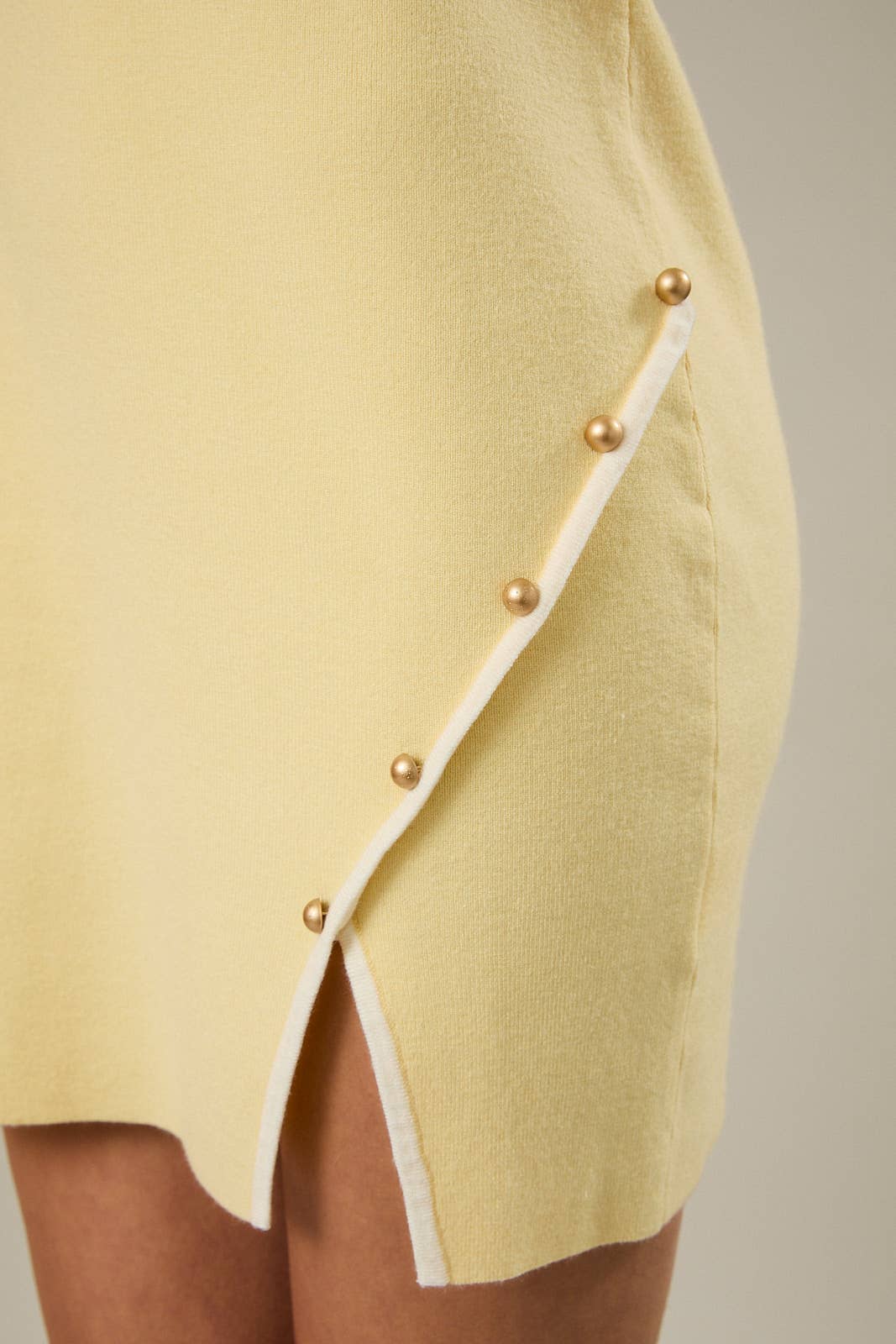 Buttercream Contrast Trim Knit Dress