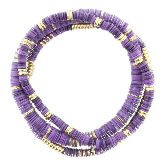 Kids 3 Strand Sequin Stretch Bracelet : Purple