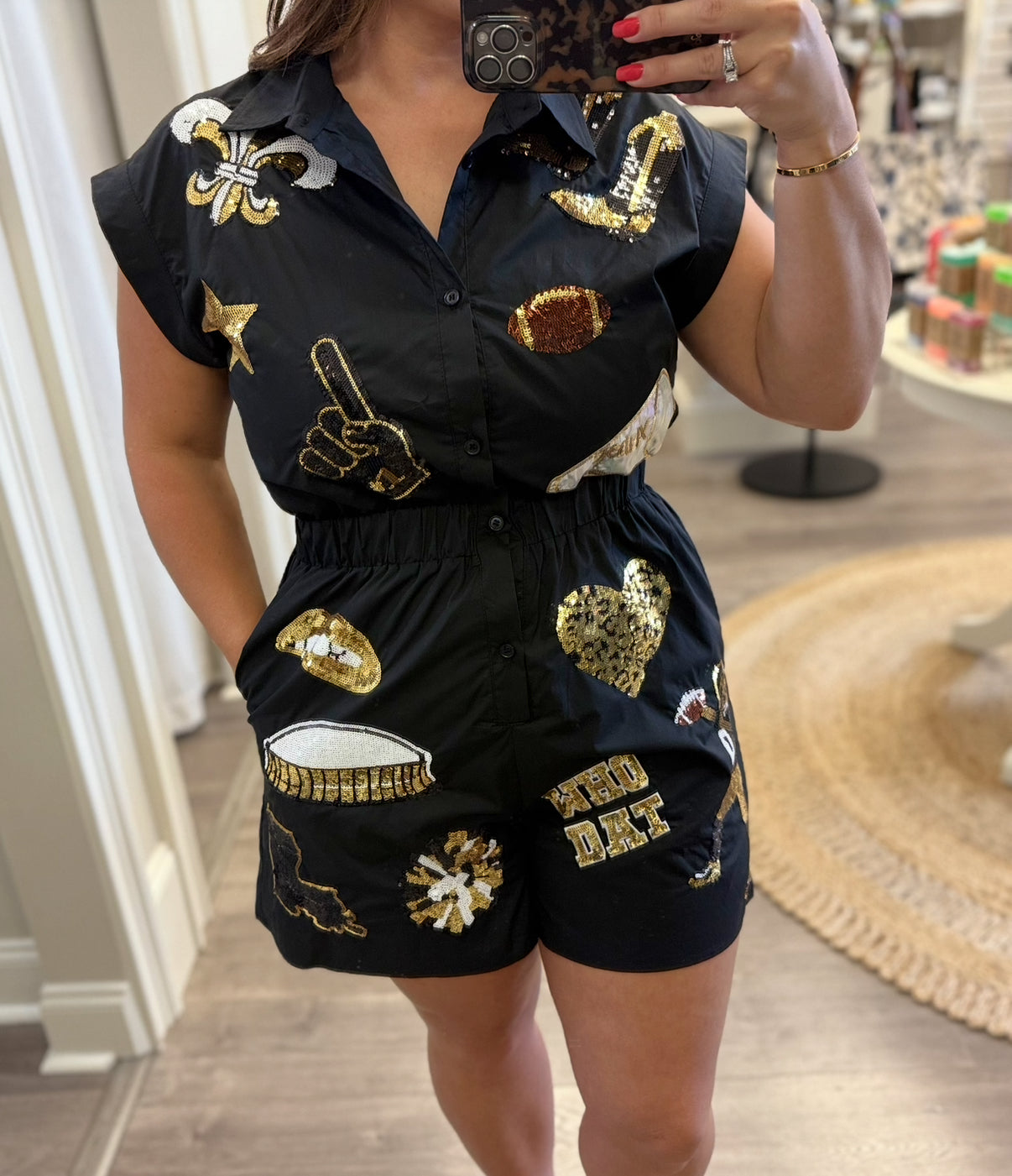 Black & Gold Romper