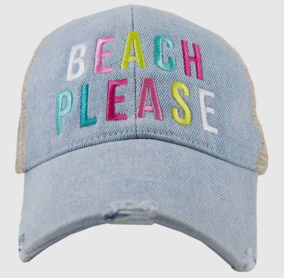 Beach Please Denim Hat