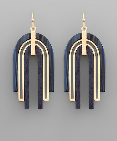 WOOD + ACRYLIC ARCH EARRINGS